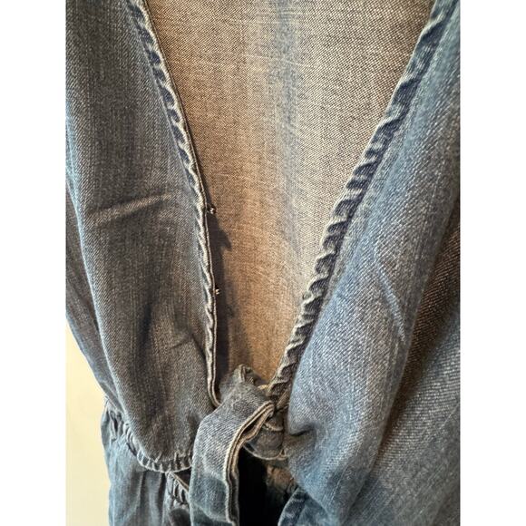 Abercrombie & Fitch Women’s S Denim Romper Shorts Cotton Lyocell Blend Preppy - Picture 5 of 10